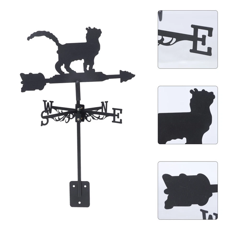 Girouette extérieure en acier inoxydable, indicateur de vent de cour, girouette - Photo 2/4