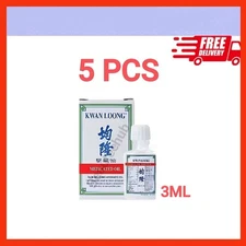 5X 3ML Kwan Loong Medicated Oil with Menthol & Eucalyptus Oil