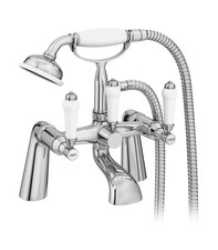 Victorian Plumbing Lancaster Traditional Bath Shower Mixer Tap + Shower Kit