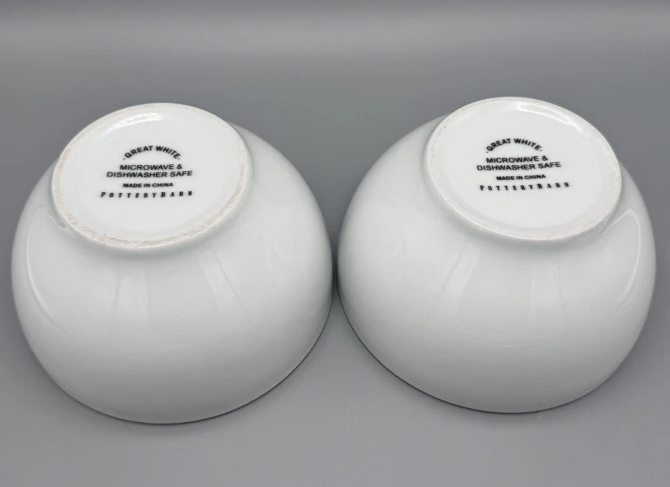 Set of 2 - Pottery Barn Great White Cereal Soup Traditional Cereal Bowls 6.25" - Image 3 of 4