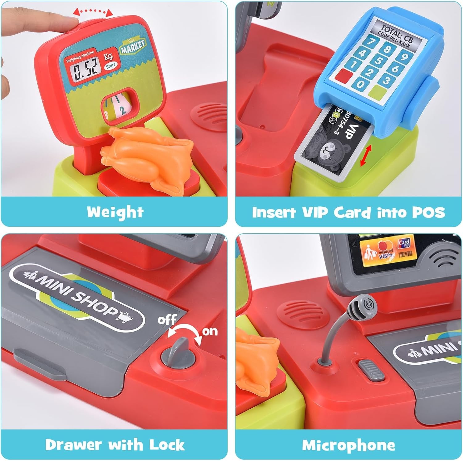 как выглядит G.C Kids Cash Register Toy Pretend Play with Real Calculator Sound... фото