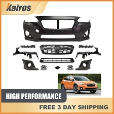 Front Bumper Cover Kit with Grille & Fog Lights For 2018-2020 Subaru Crosstrek