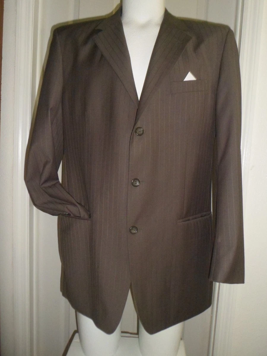 CARAVELLI 3 Btn 42 L Superior 150 s Hand Tailored Sport Coat Suit Jacket Blazer