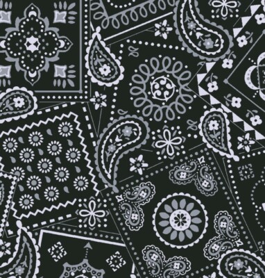 Black Bandana Print Precut 1YD 100% Cotton Fabric 36x44 | eBay