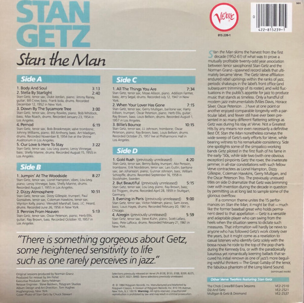 SＴAＮ ＴＨＥ MAＮ Stan Getz - Stan The Man (2xLP, Comp) | eBay
