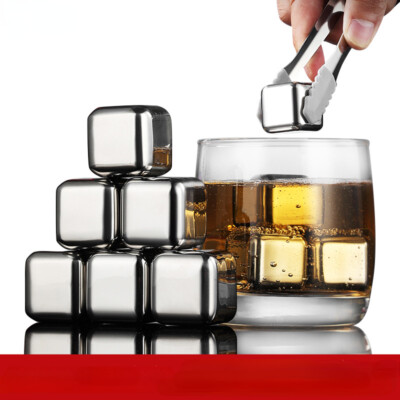 Whisky Eiswuerfel Steine mit 6 Eiswürfel Edelstahl Kühlsteine Reusable Ice Cubes