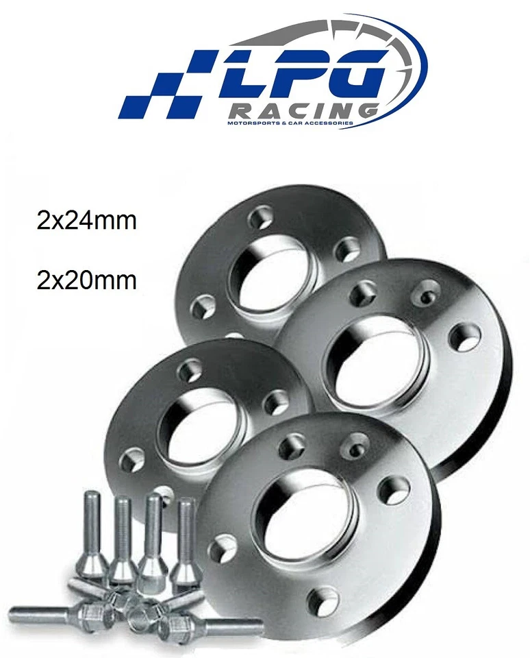 KIT 4 DISTANZIALI RUOTA 4X98 C. 58.1 SP 24 mm + 20 mm + BULLONI FIAT PANDA 141 - Immagine 2 di 4