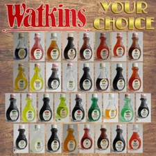 Vintage 1990s WATKINS FLAVORING & EXTRACT Handle Glass Jug 2 fl oz CHOOSE FLAVOR