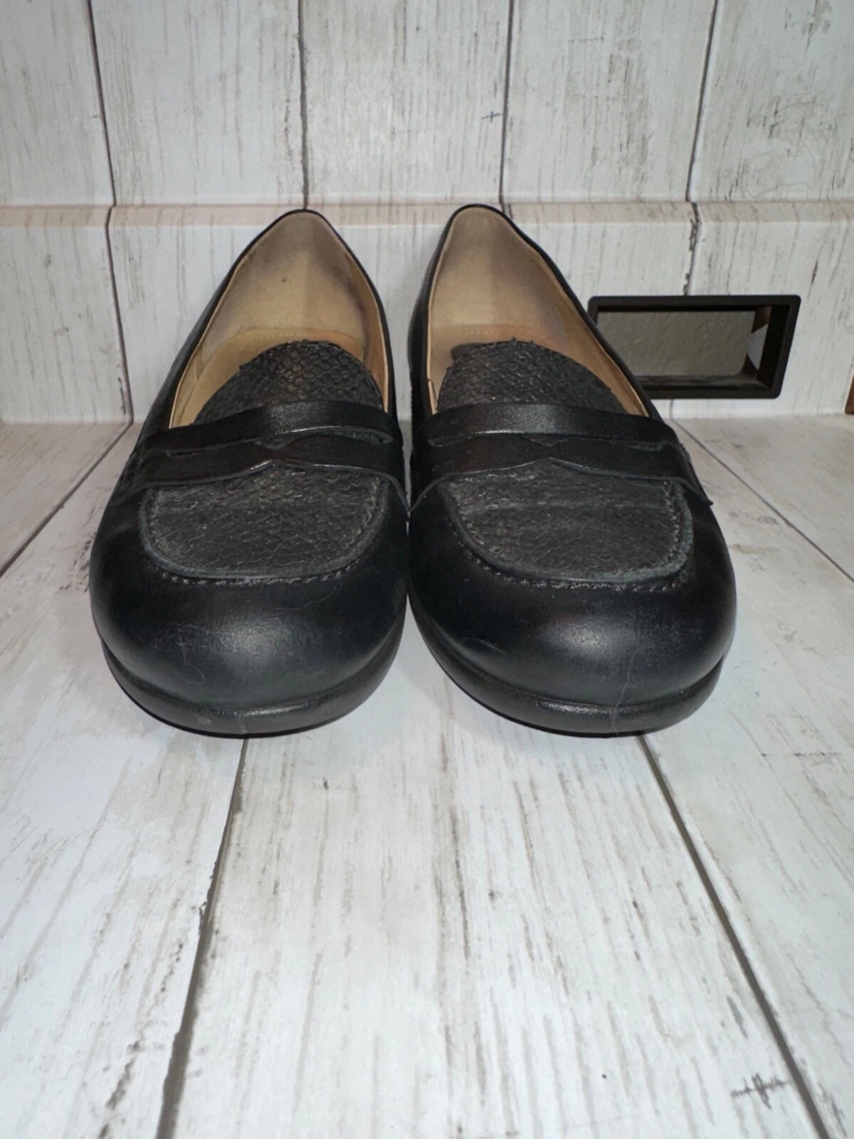 Mocassini Ecco Abelone effetto pelle di serpente slip on taglia 39 zeppa comoda usati in ottime condizioni