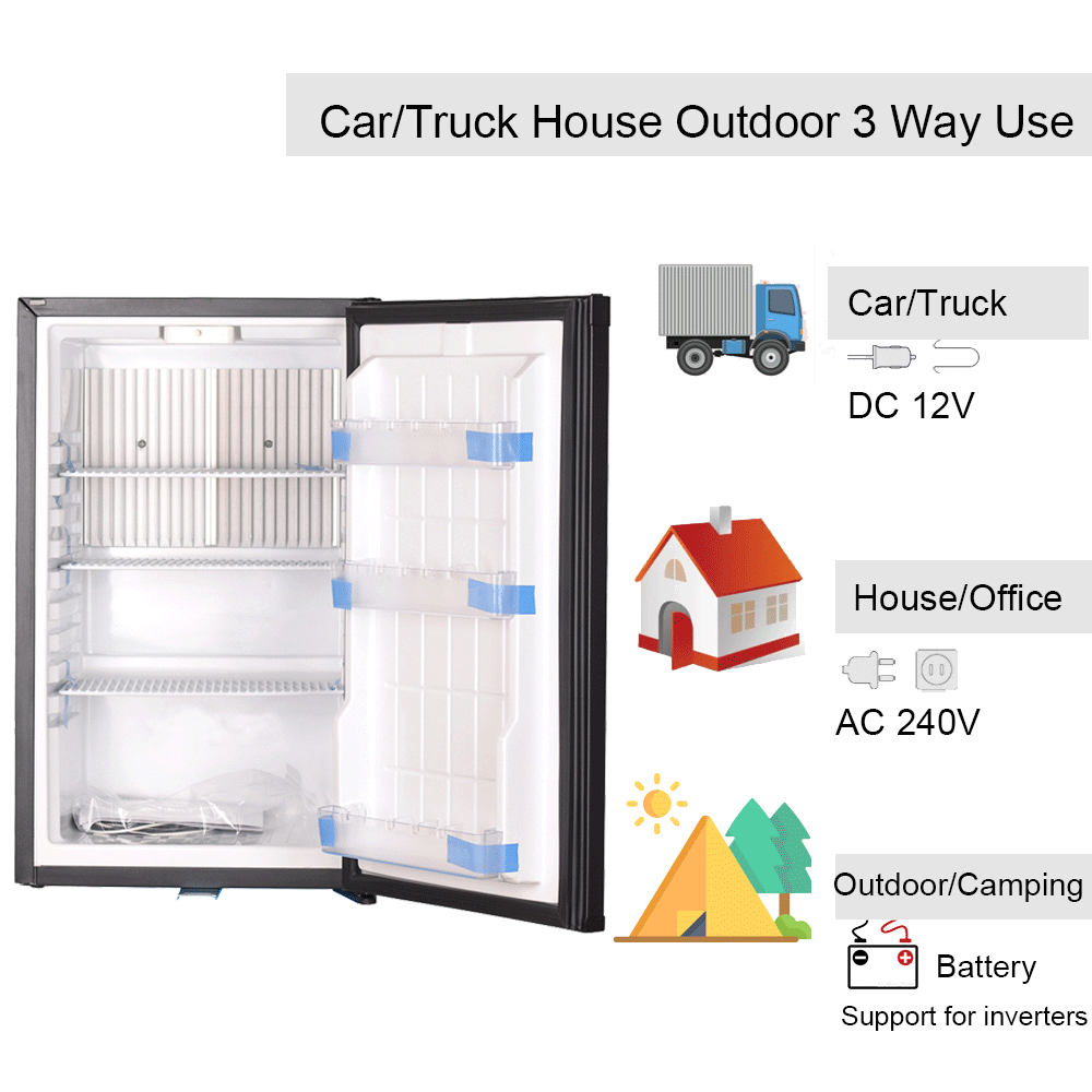 Smad Mini Wohnmobil Kühlschrank 30L, Absorber Kühlschrank 12V/230V