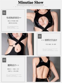 Women Lingerie Backless Romper Stretch Bodysuit Jumpsuit Nightclub Shiny Catsuit