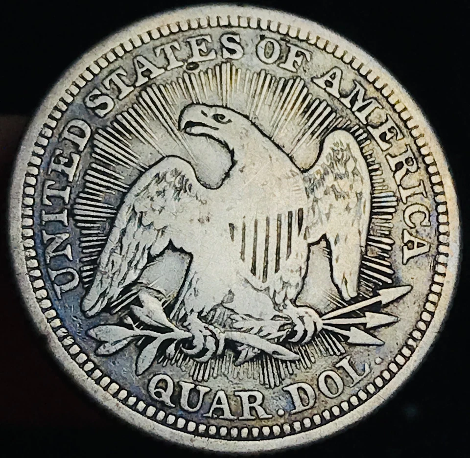 1853 Seated Liberty Quarter 25C RAYS ARROWS Ungraded 90% Silver US Coin CC25012 - Image 2 of 4