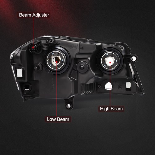 Headlights Assembly For 2008-2014 Dodge Avenger SXT SE Black Housing Pair - Picture 4 of 16