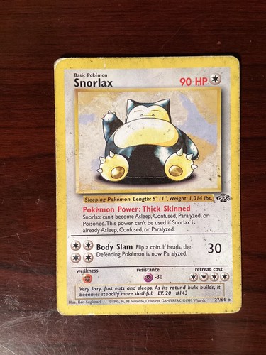 Pokemon Jungle Snorlax 27/64 Rare Played