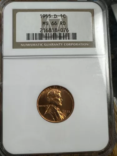 1955 D Lincoln Wheat Cent MS 66 RD NGC