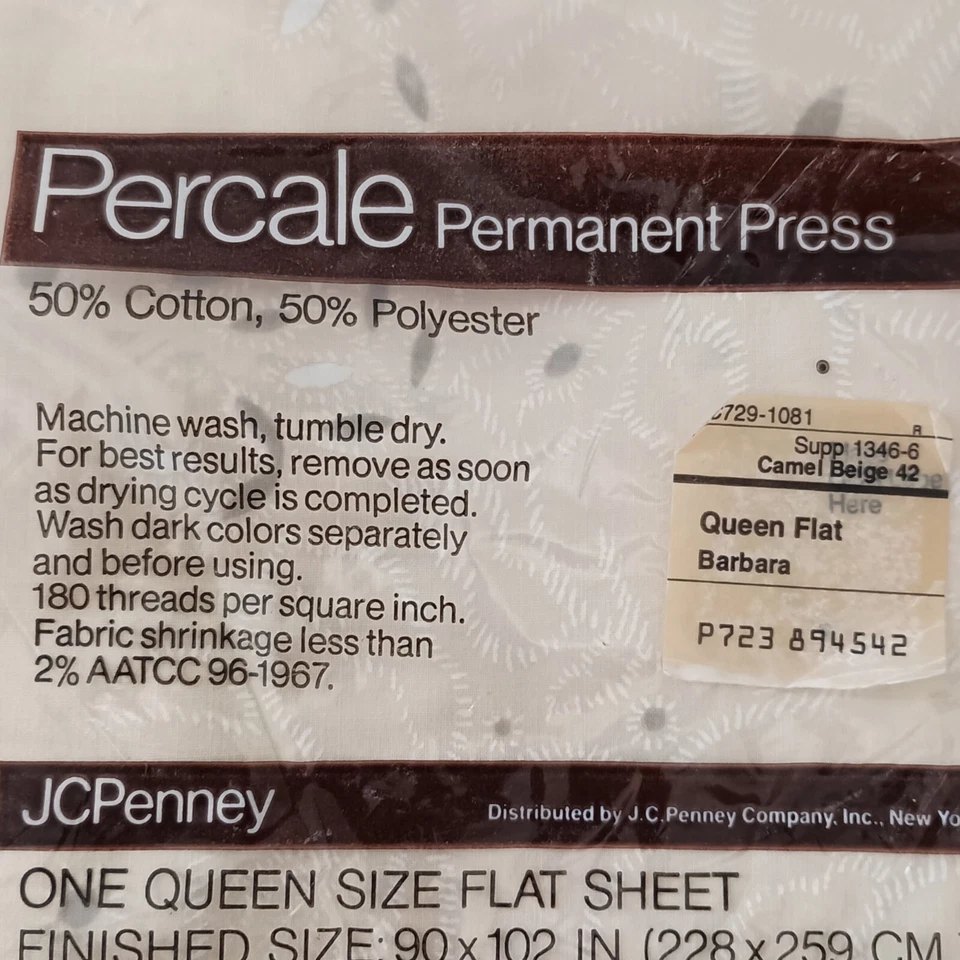 JC Penney Eyelet Lace Queen Flat Sheet NEW Percale Vintage 80s Cottage Ivory - Image 3 of 4