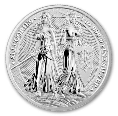2022 Allegories Germania & Polonia 1 oz .9999 Silver Coin in Capsule w/ COA