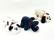 Vintage 1986 1980's Tonka Pound Puppies White Black Brown 3pc Lot 7"