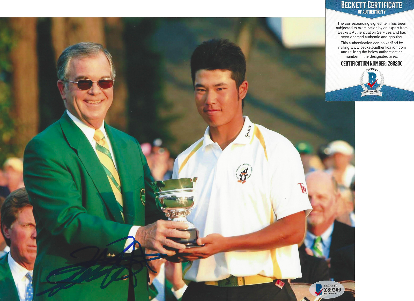 Gary Player Autographed Signed HIDEKI MATSUYAMA 8x10 PHOTO 2021 MASTERS WINNER CHAMPION BECKETT COA BAS 