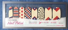 Incoco Nail Polish Applique Strips World Cup Soccer Chile Red,White,Blue 914