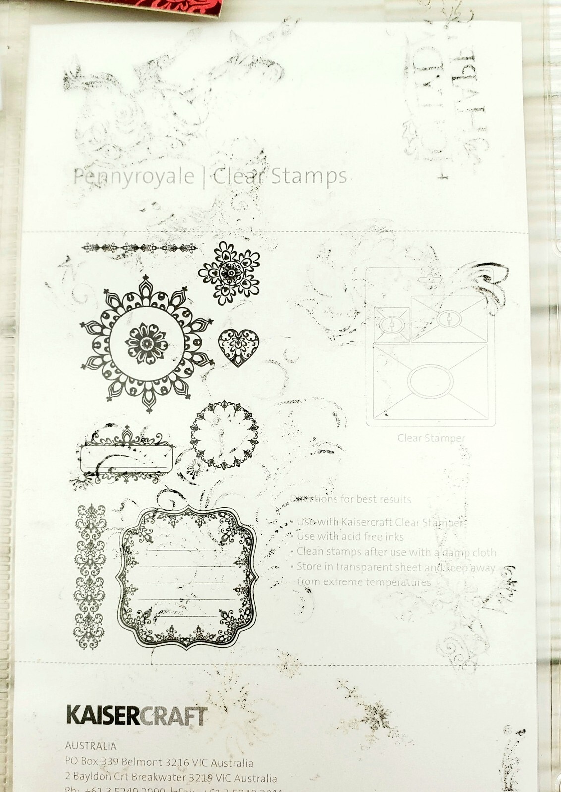 Lot of 4 Kaisercraft Clear Stamps Christmas Birds Flowers Words UNMOUNTED