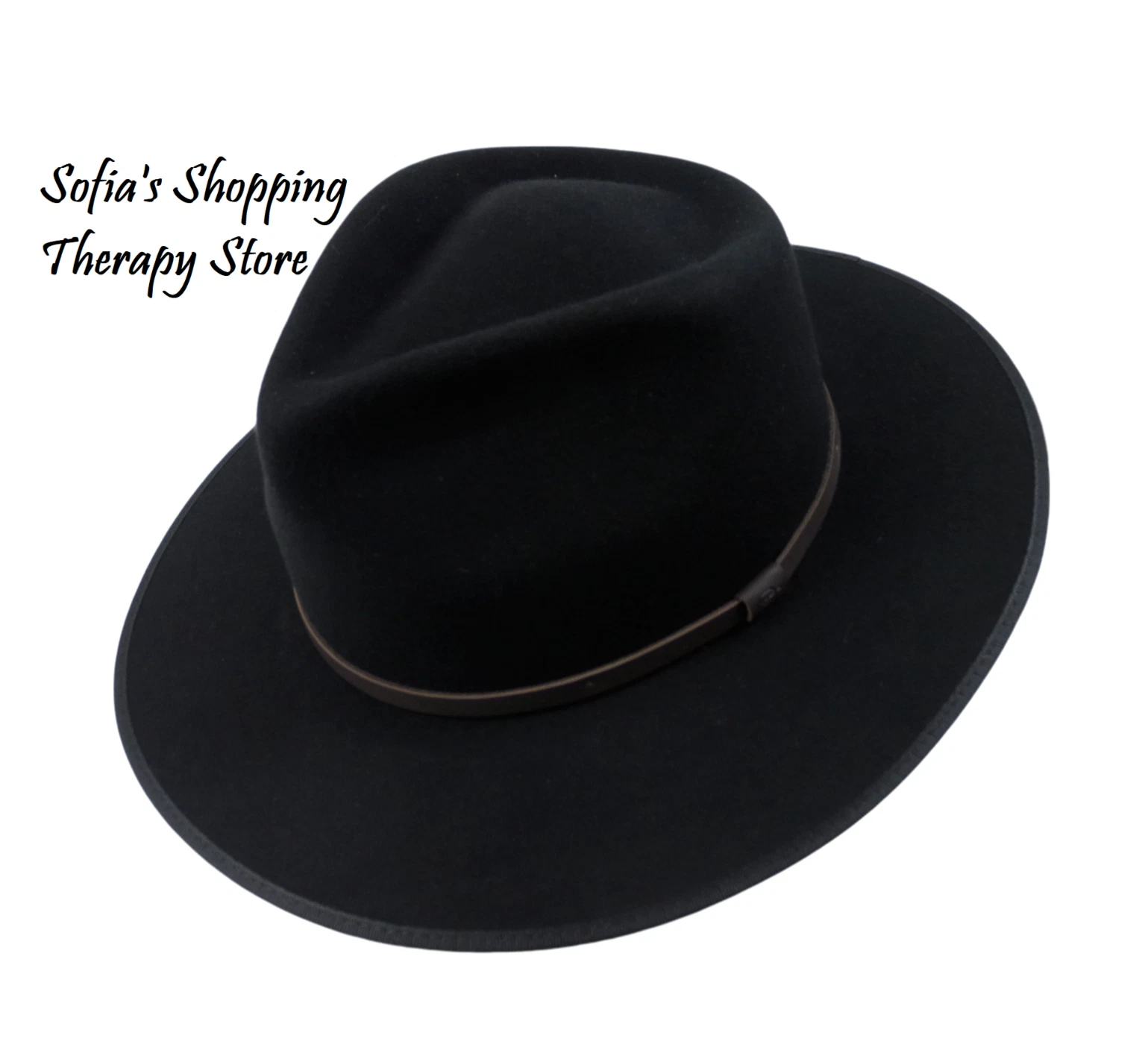 Will + Bear Sz XXL Calloway Black Felt Sun Hat Semi Soft Wool Felt UPF 50+