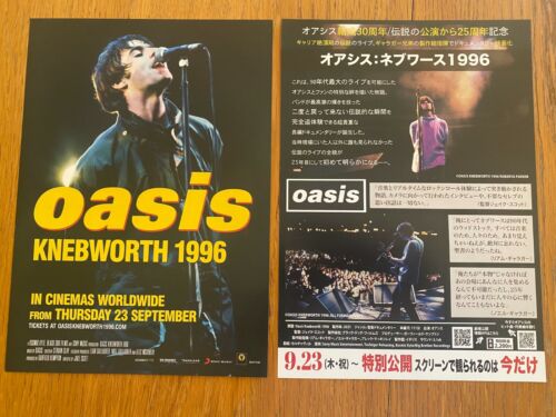 OASIS KNEBWORTH 1996 Japan flyer mini-poster PROMO Noel Liam Gallagher MINT! - Picture 1 of 3