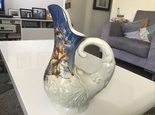 Bretby Majolika, gro&szlig;er Ewer, handverziert, 30 cm x 20 cm, sehr ausgefallen