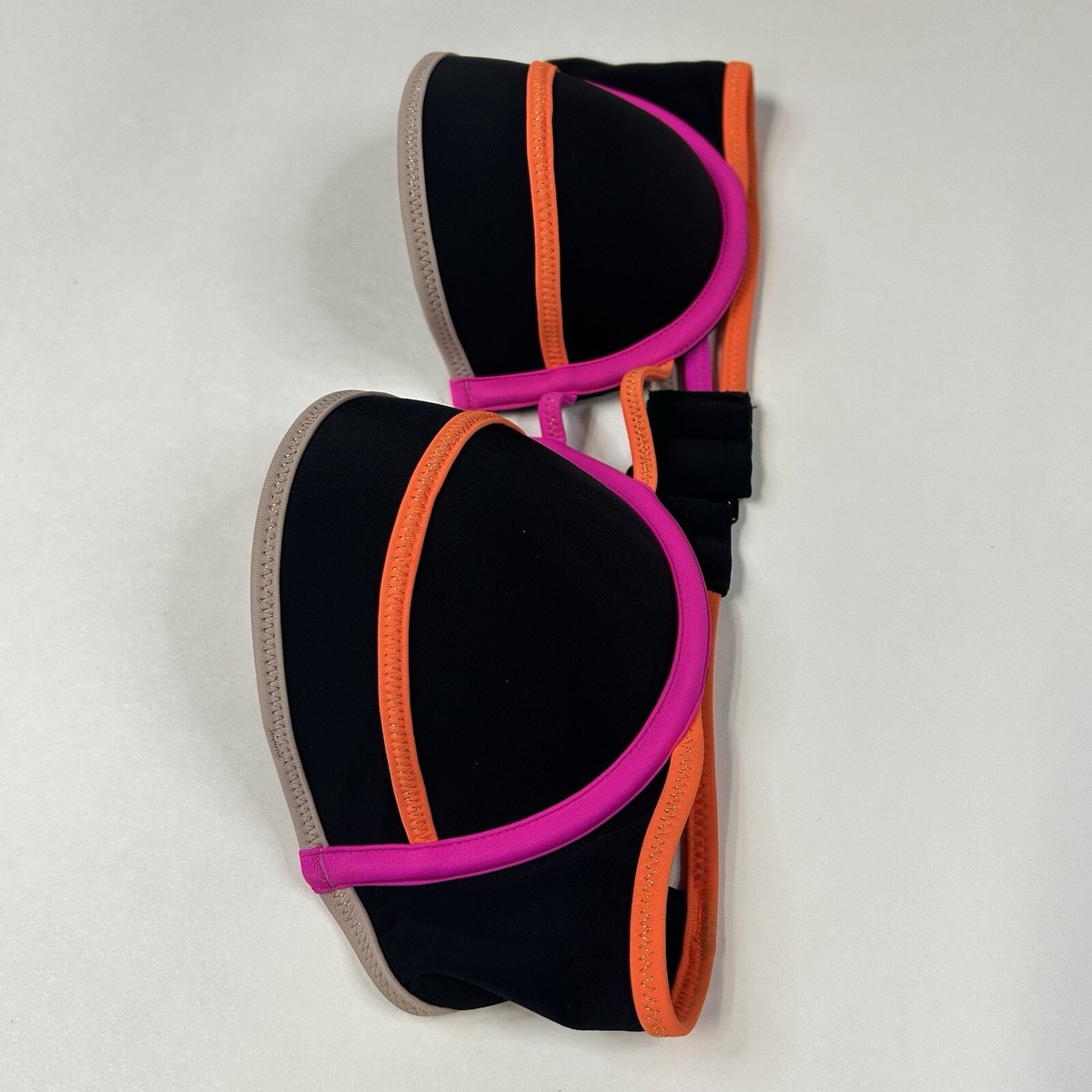新品(32B他/S他)victoria'secret FLIRTバンドゥビキニ Y2K Victorias Secret 32B Flirt Bandeau Bikini Top 84X Black Pink