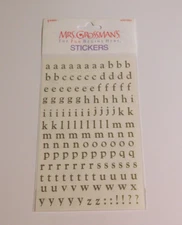 Mrs. Grossman's Stickers 1 Sheet NIP ~Classic Alphabet Lower Case Gold~ Package