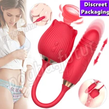 Rose-Sucking-Vibrator-Thrusting-Massager-Women-Rechargeable-Toys-use Lubricants