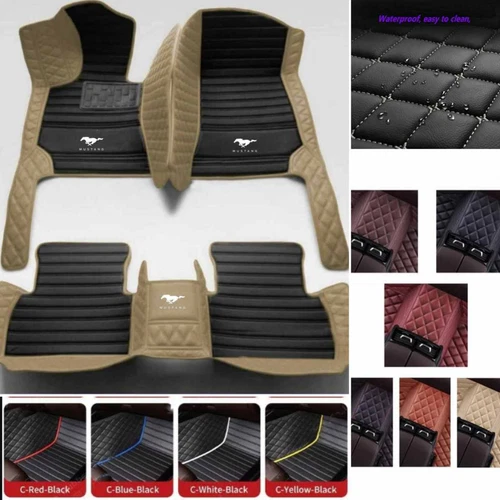 For Ford Mustang Car Floor Mats Luxury Custom Carpets Cargo Liners Waterproof - Picture 25 of 38
