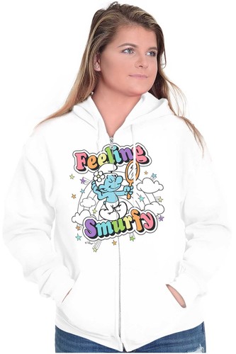 Vanity Smurf Cartoon Feeling Smurfy Rainbow Womens Zip Hooded Sweatshirt Hoodie - 第 4/7 張圖片