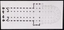 Plan, Church of St. Etienne, Caen, France, Magic Lantern Glass Slide