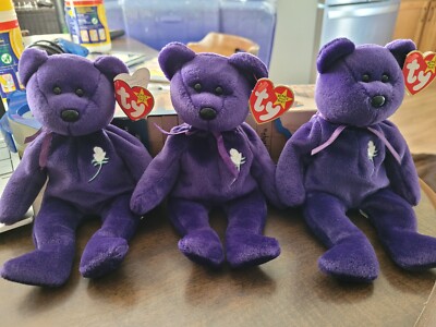 RARE! TY ORIGINAL BEANIE BABY PRINCESS DIANA BEAR 1997 - Main Image