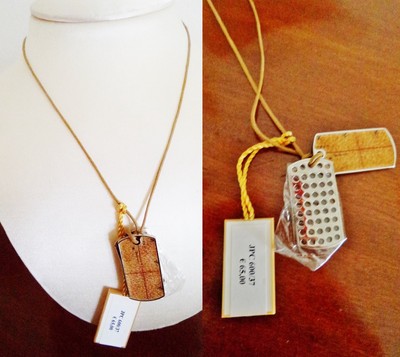 Collana con ciondolo Jerusalem Nano Bible Ichthys in argento 925 oro 9