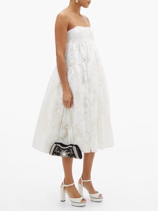 Cecilie Bahnsen Sofie Tie Back rose-Chinée Dress (Bridal