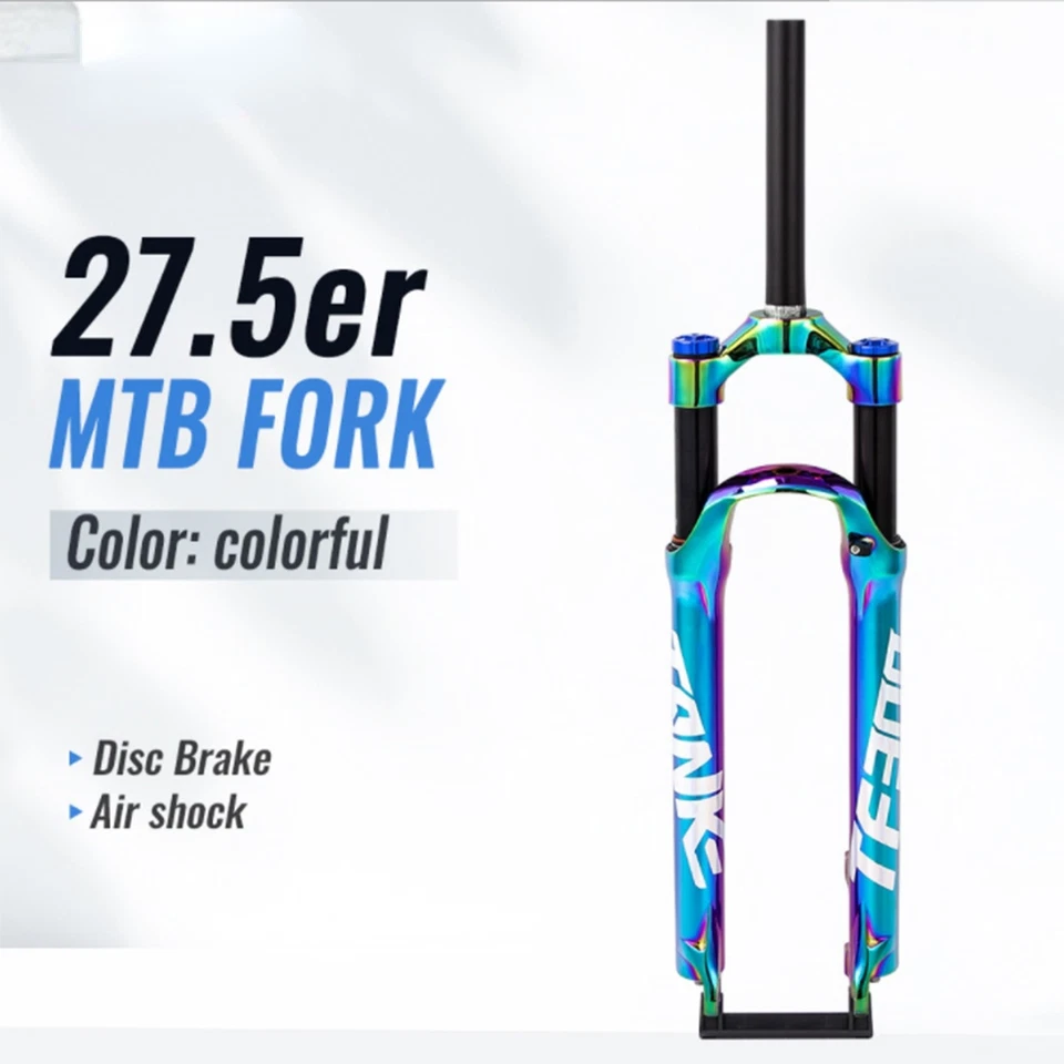Horquilla colorida MTB 27,5/29er bicicleta de montaña horquilla neumática suspensión bicicleta horquilla amortiguadora Foto 4 de 4