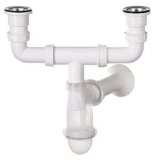 Bathroom Kitchen Double Bottle Drain Waste Trap with Transparent Body Casing