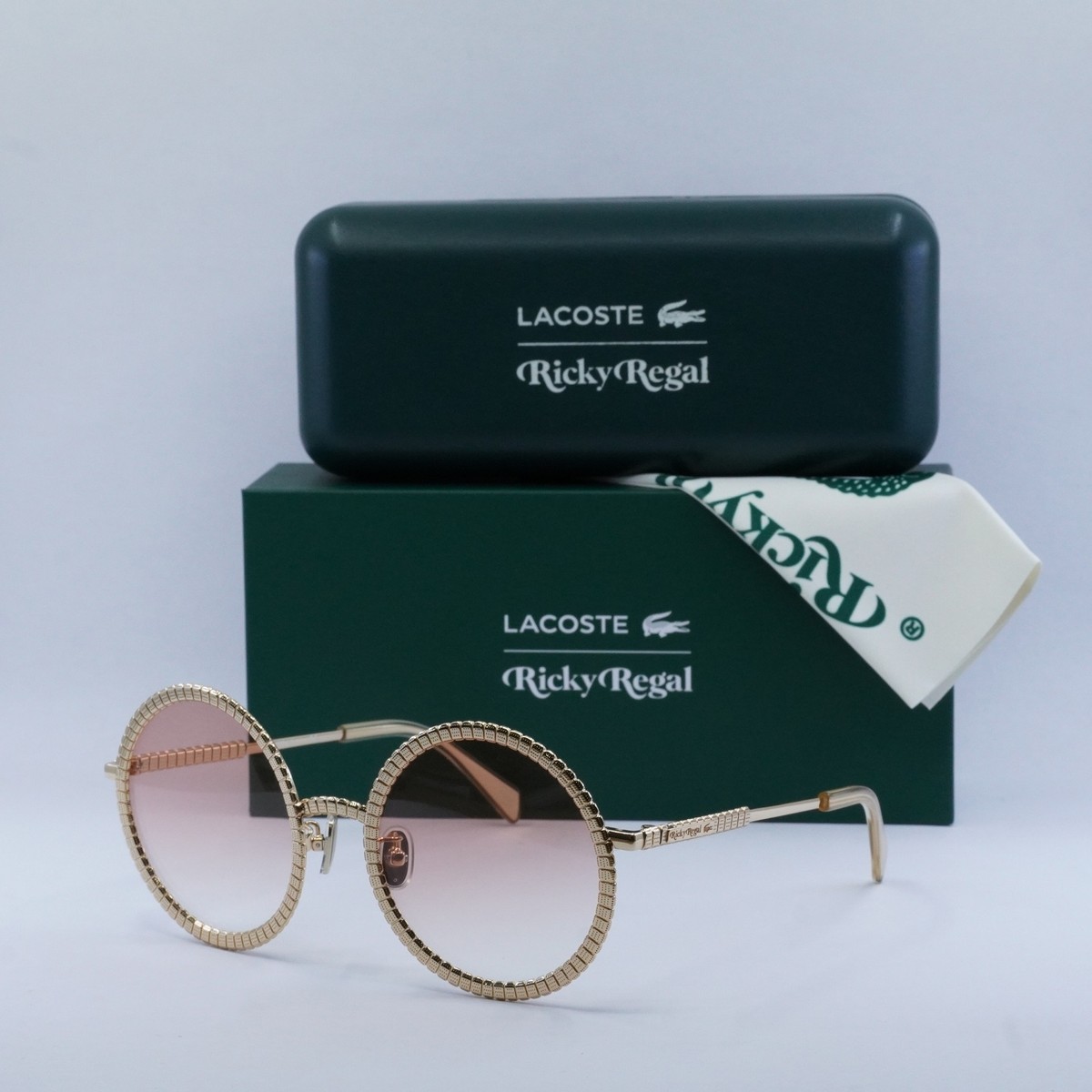 LACOSTE L252S Ricky Regal 712 Light Gold/Pink Gradient 58-21-140 Sunglasses 