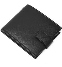 Gents Blk RFID Wallet Leather Slim Bifold Zip Coin Pocket Cardholder Wallet 345