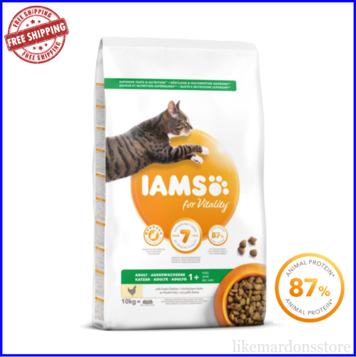 IAMS For Vitality Adult Quality Fresh Chicken Dry Cat Food 3kg,10kg 20kg - Picture 1 of 5