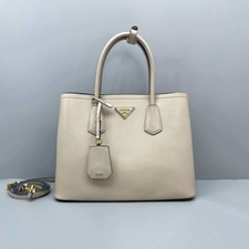Prada Galleria Double Tote Bag Beige Saffiano Leather Gold Hardware[Duties Paid]