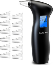 Breathalyzer, Portable Breath Alcohol Tester with LCD Display  12 Replaceable M