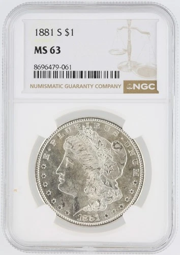 1881-S Morgan Silver Dollar NGC MS63 S$1 San Francisco Minted No Reserve