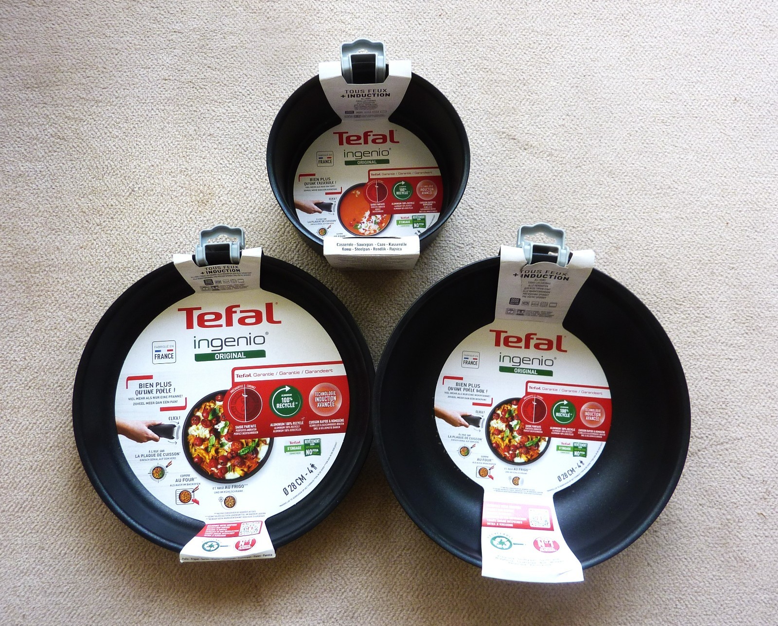 Casserole poêle et wok sans poignée Tefal Ingenio induction pour cuisson au four