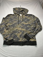 Victorias Secret PINK Hoodie Womens Jacket Size L Logo Camouflage Zip Up Pockets