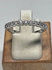 Sterling Silver Half Eternity Ring with Lab Grown Diamonds 1.9g Sz 6