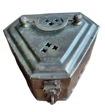 Brass Trinket Cricket Box Hinged Lid Handle Latch - Vintage - Made In India