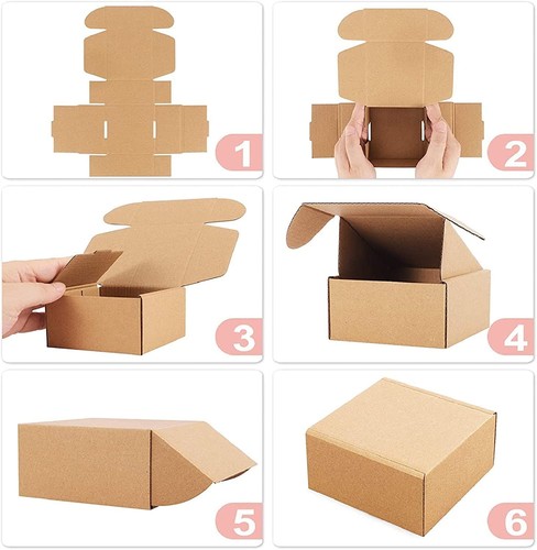 7X6X3 Inch Shipping Boxes Pack Of 25,Livejun Brown Corrugated Cardboard - View #6
